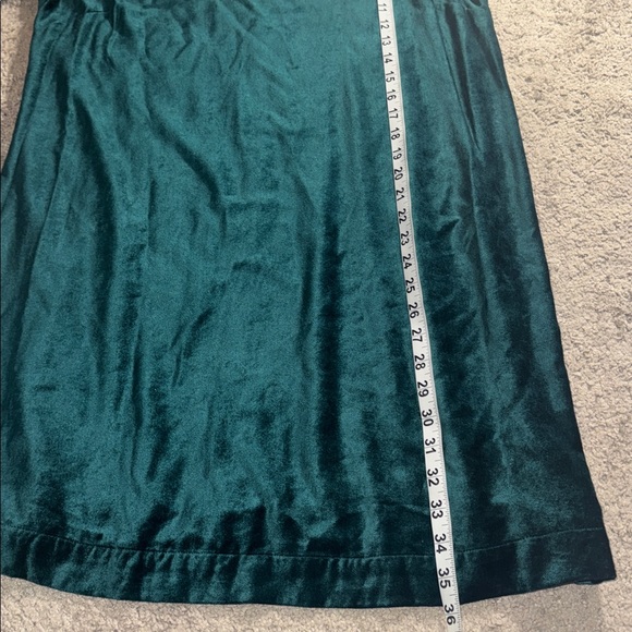 NEW J. Jill Women's Teal Green Velvet Puff Sleeve Shift Dress medium petite $129 - Picture 8 of 10